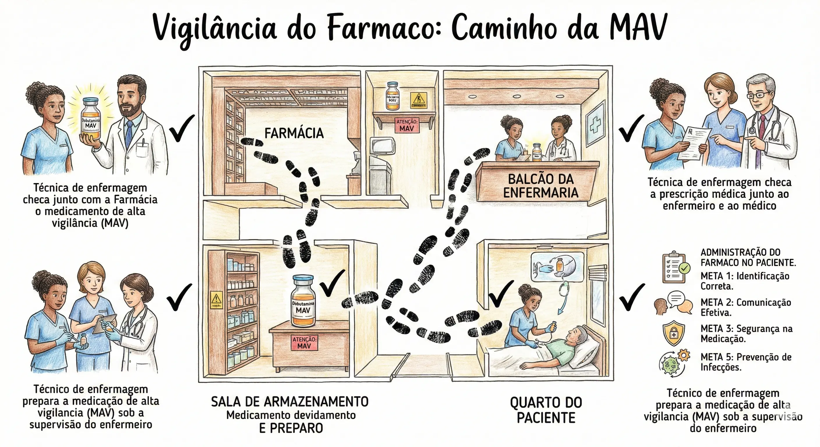 Caminho vigilante do farmaco